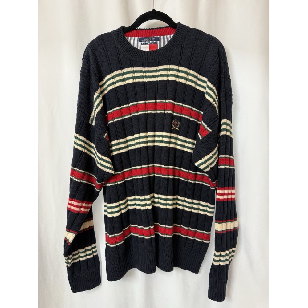 Tommy Hilfiger Vintage Striped Pull-Over Multicolor Sweater - Men's Size XL.  K3